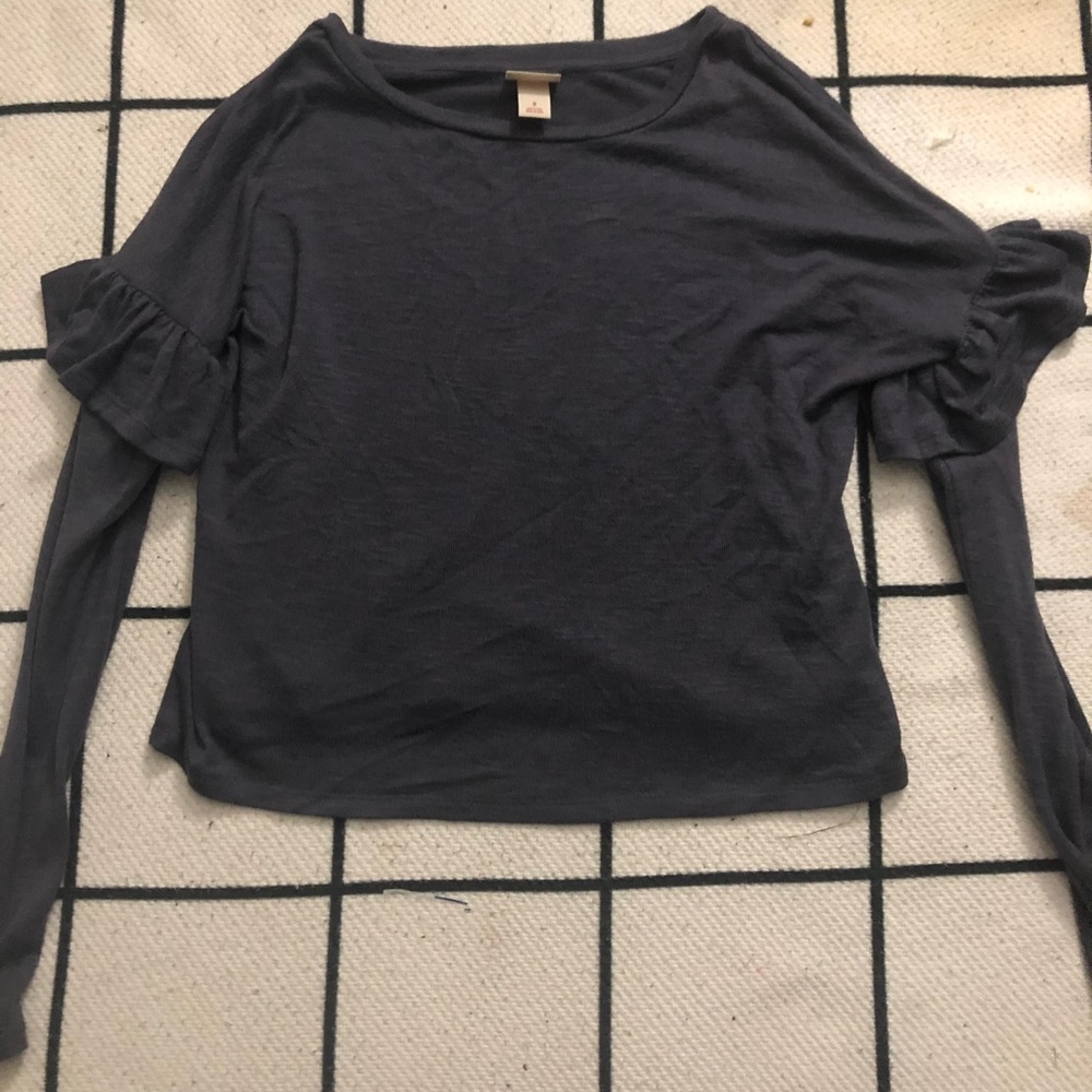 Mossimo Purple Ruffle long-sleeved shirt